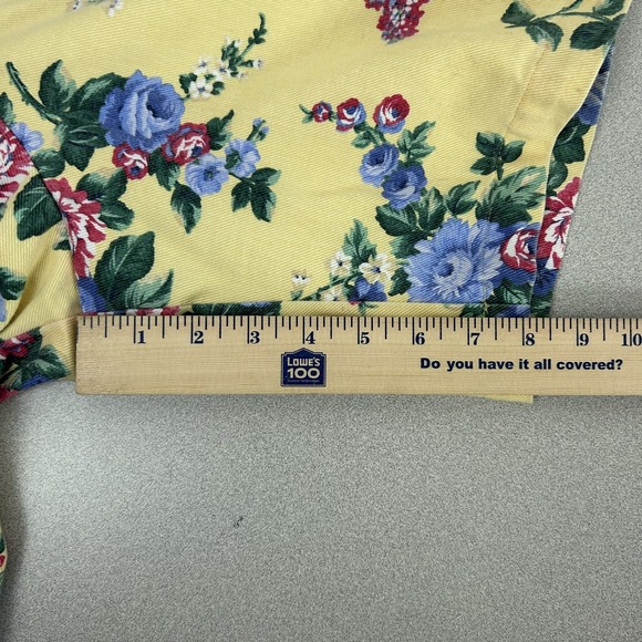 Vintage Willowbend Shorts Womens 14 Yellow Floral High Rise Cotton Made USA 90s - Picture 12 of 13